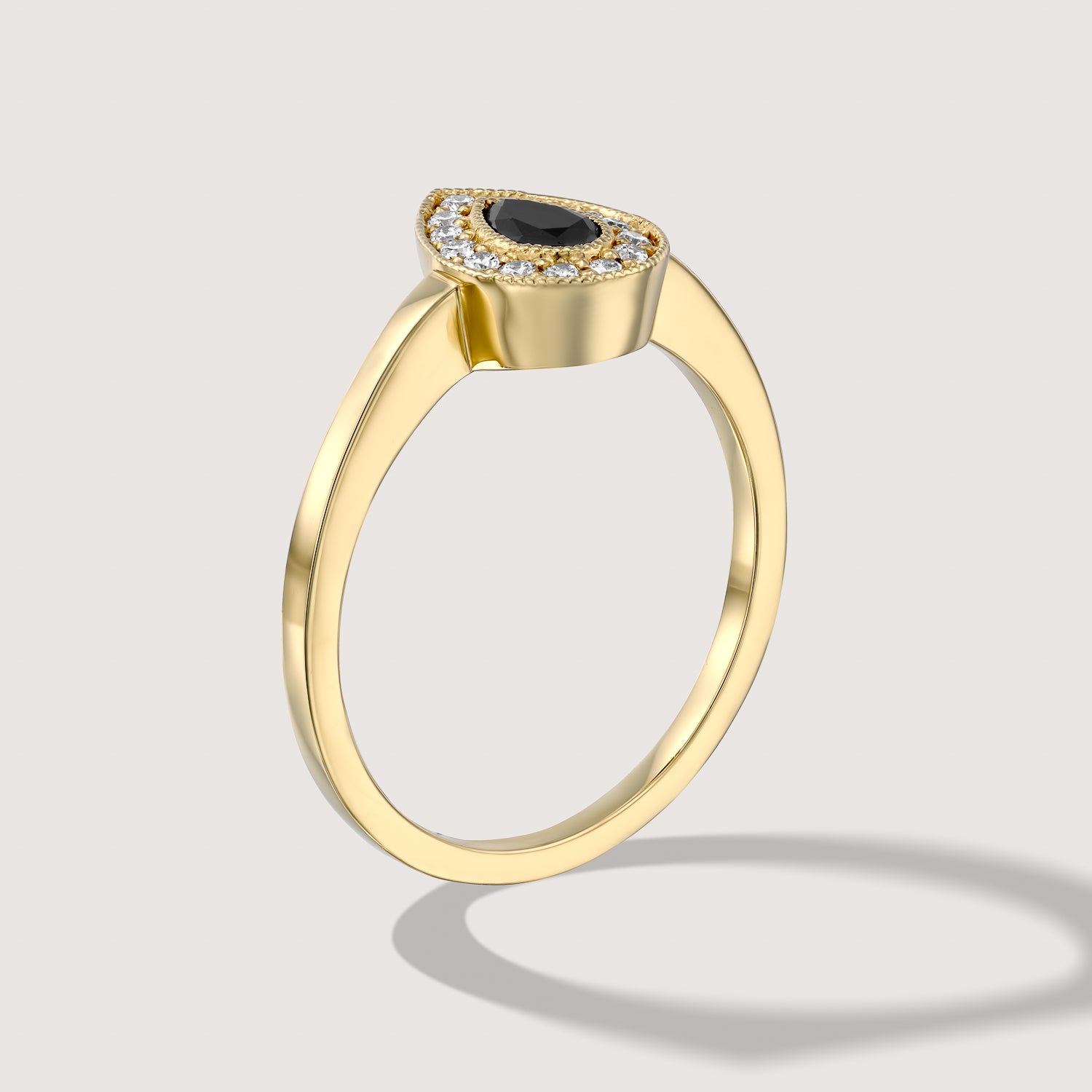 Luna Gold Ring Black Diamond