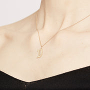 gold necklace hebrew letter pendant