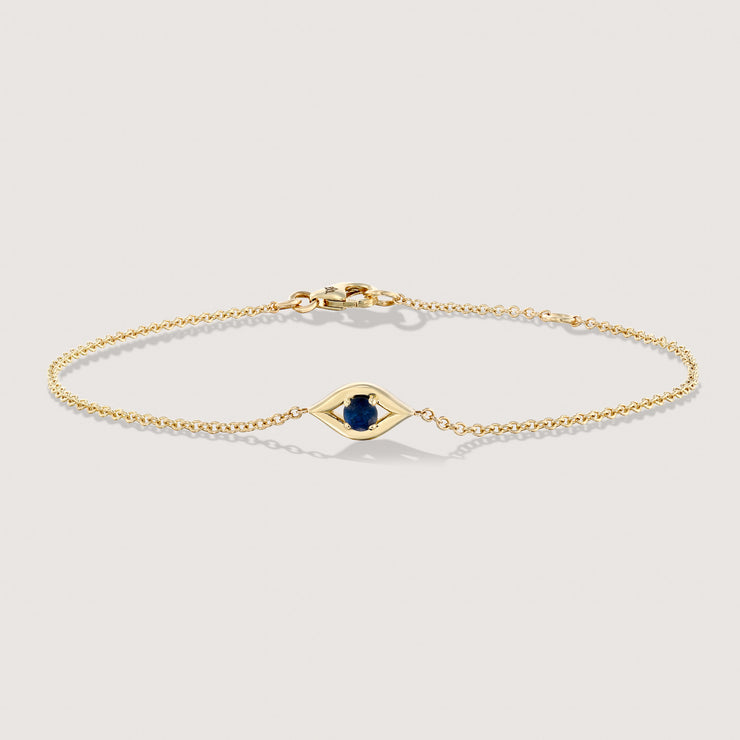Evil Eye Gold Bracelet Sapphire