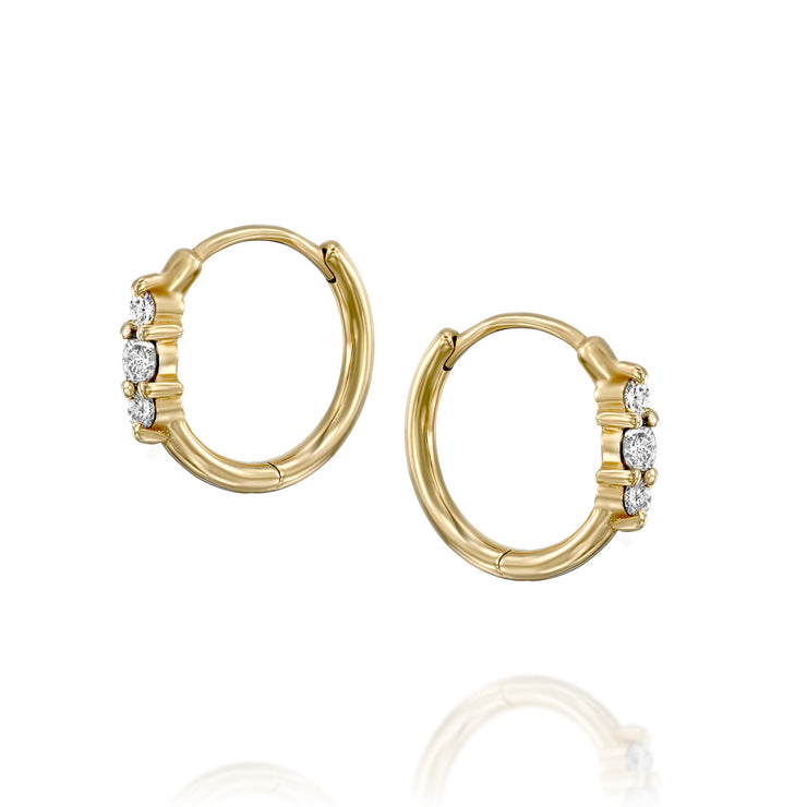 Audrey Hoop Earring with White Diamonds