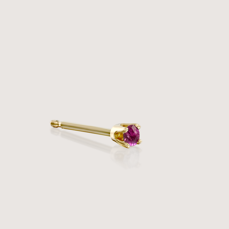 Martina Gold Earring 2mm Ruby