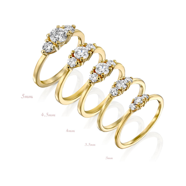 Audrey Gold Ring 4mm Diamond