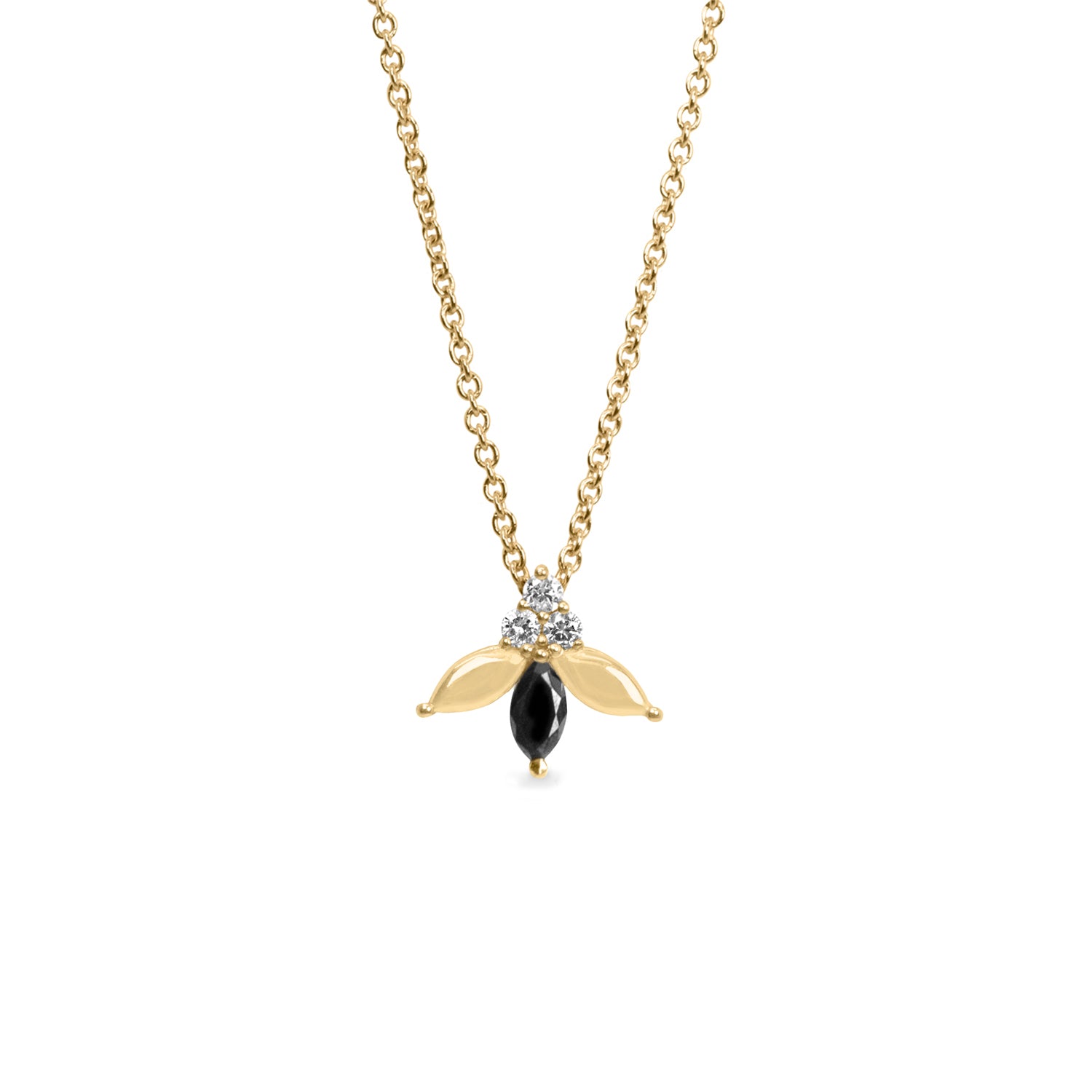 black marquise diamond necklace