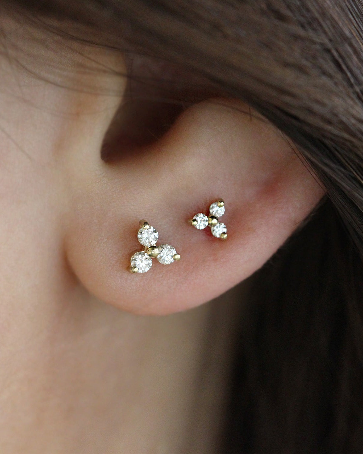 Mini Grace Earring With White Diamonds