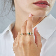 Ring 05 - Emerald & White Diamonds