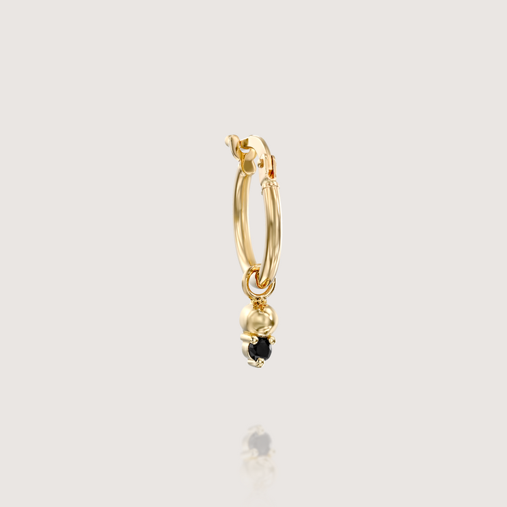 Hoop + Marie gold earring Black diamond