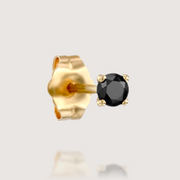 Martina Gold earrings 4mm Black Diamond