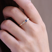 Heleni Yellow Gold Ring Sapphire & Diamonds