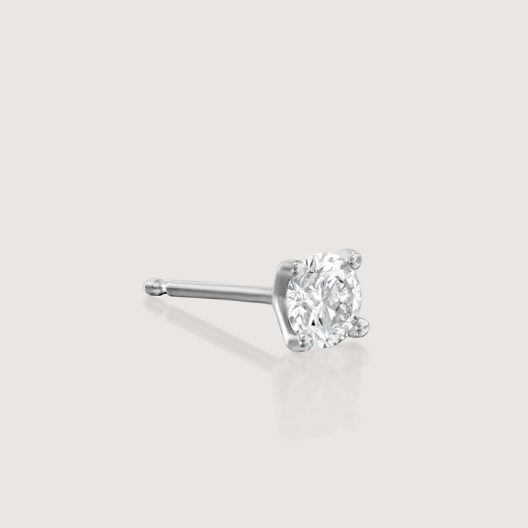 Martina Gold earring 4mm White Diamond