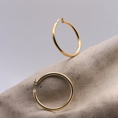 Brandy Gold Hoop Earring 35 mm