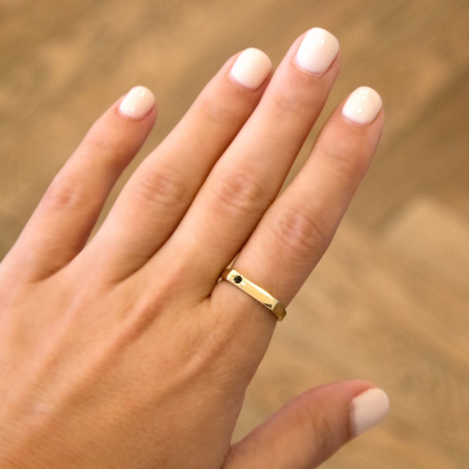 gold ring with engraved star