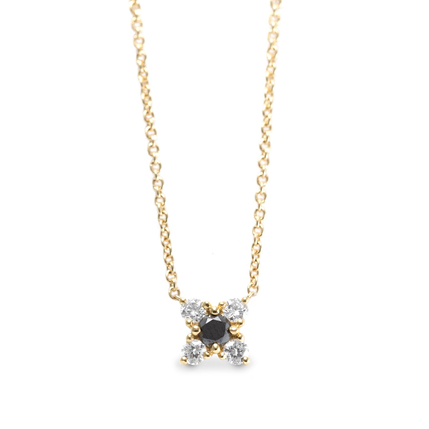 Valentina Gold Necklace Black & White Diamonds