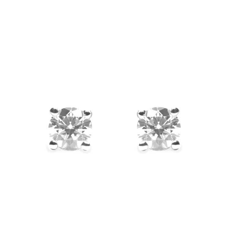 4 mm white diamond earrings