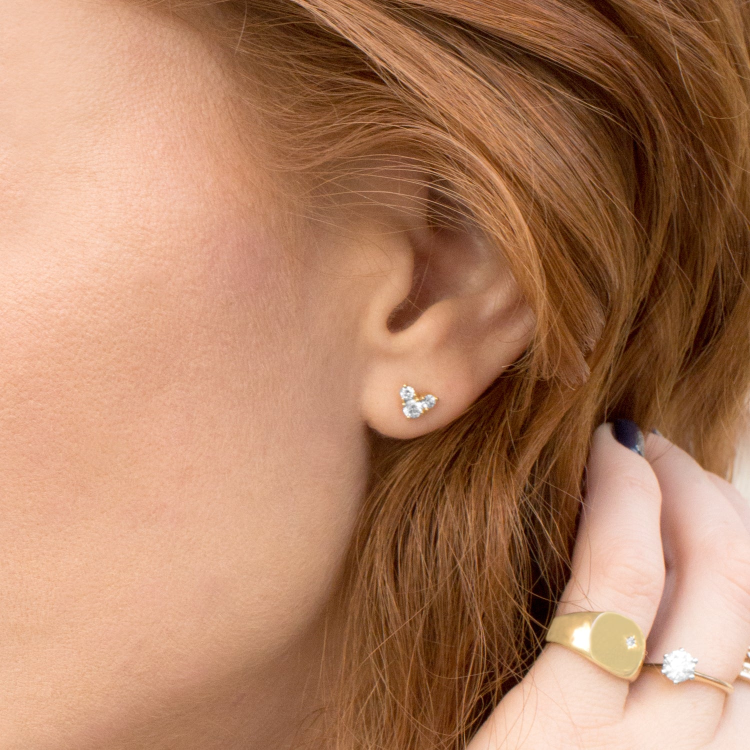 Tatiana Gold Earring White Diamonds