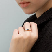 Audrey Ring White & Black 4.5 mm Diamond
