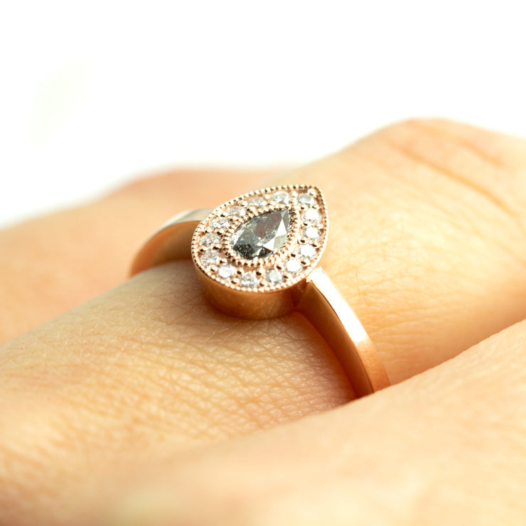 gray diamond engagement ring
