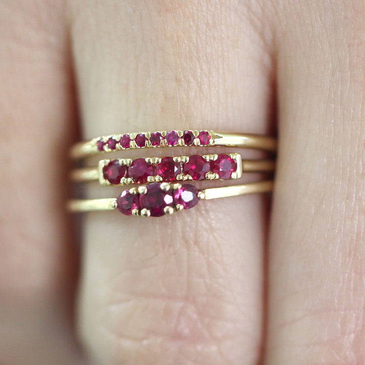 ruby gold ring for stacking
