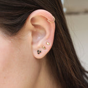 Grace Piercing Earring With Black Diamonds