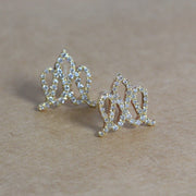 Crown Gold Earring with Diamonds