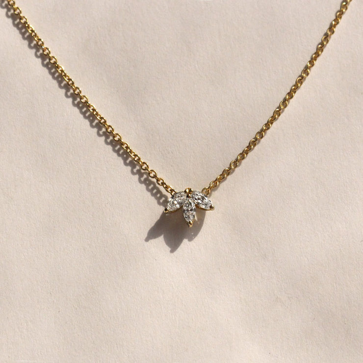 marquise diamonds gold necklace