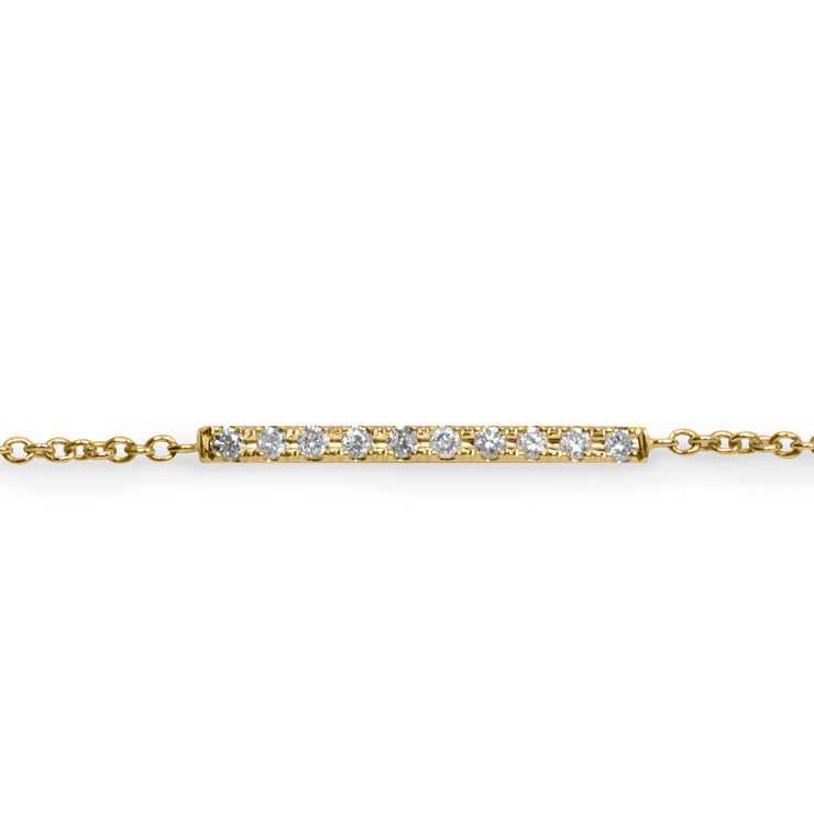 gold bracelet bar with dimonds