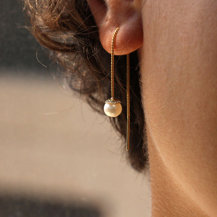 Ashley Earring with Pearls and Diamonds