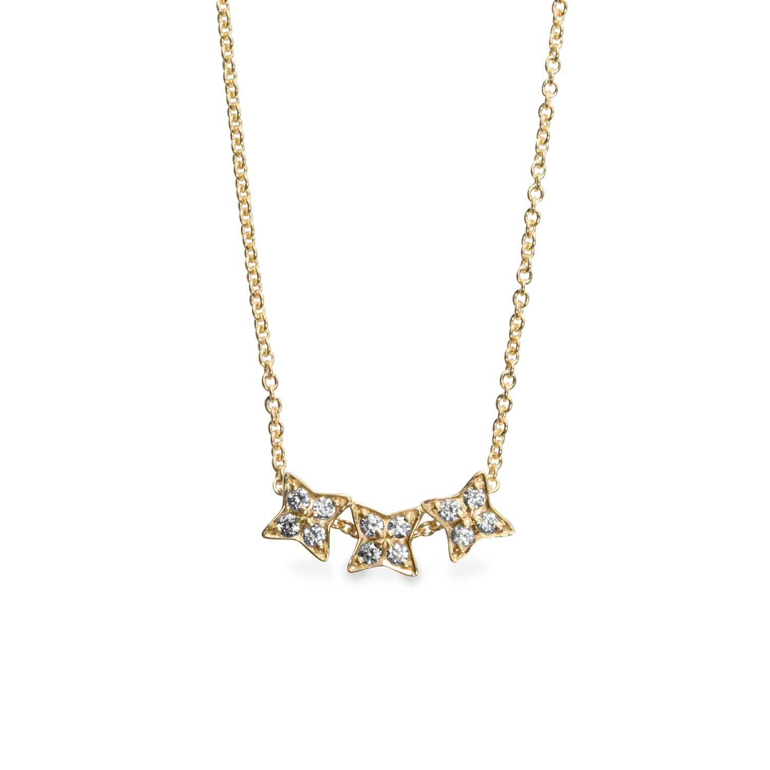 Jupiter necklace - 3 stars of diamonds