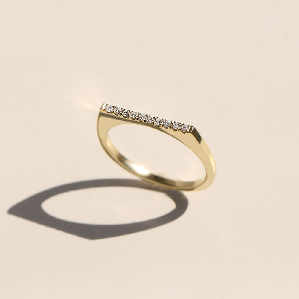 Miranda Encrusted Gold Ring White Diamonds