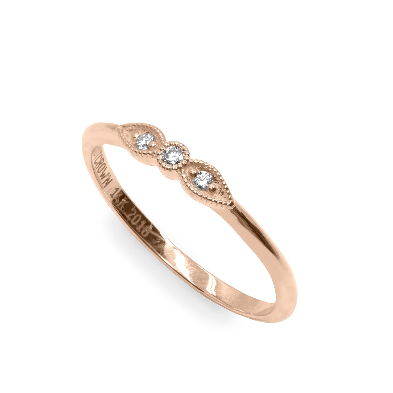 Mini Heleni gold ring white diamond