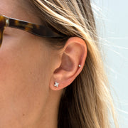 white gold mini stud diamond earrings