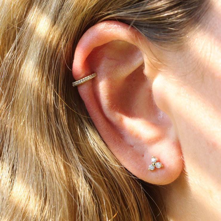 Khloé Small Hoop Gold Earring with White Diamonds