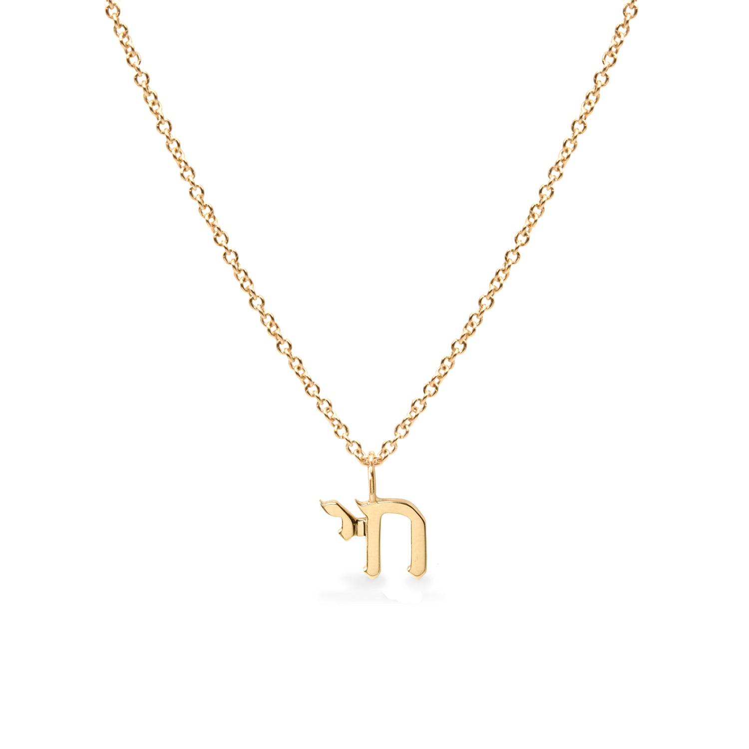 chai necklace in solid gold - חי