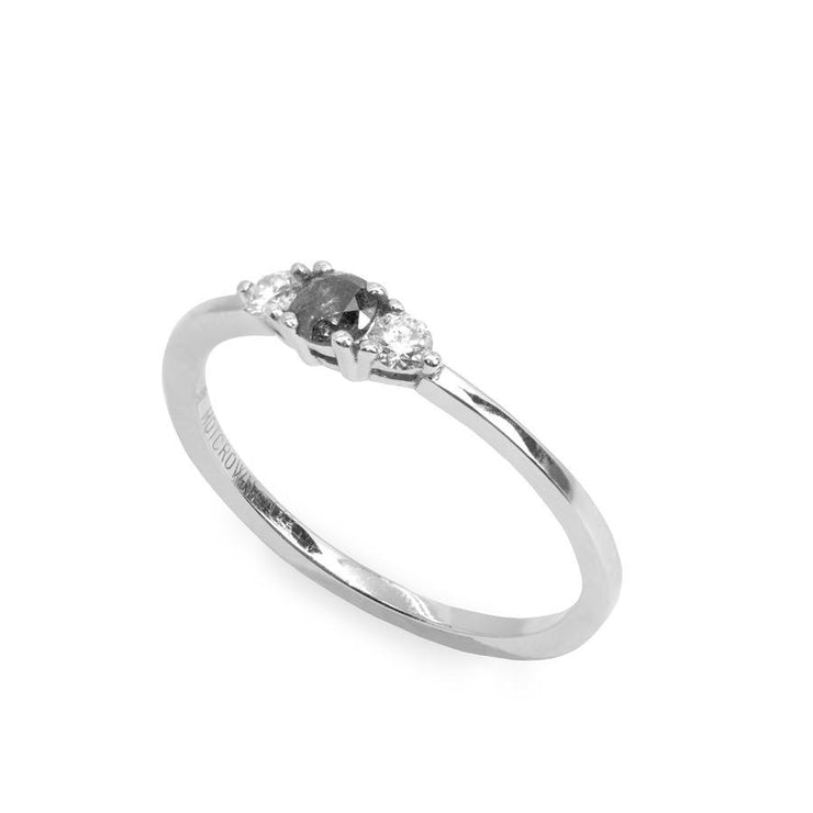 Audrey Ring White & Grey 3 mm Diamond