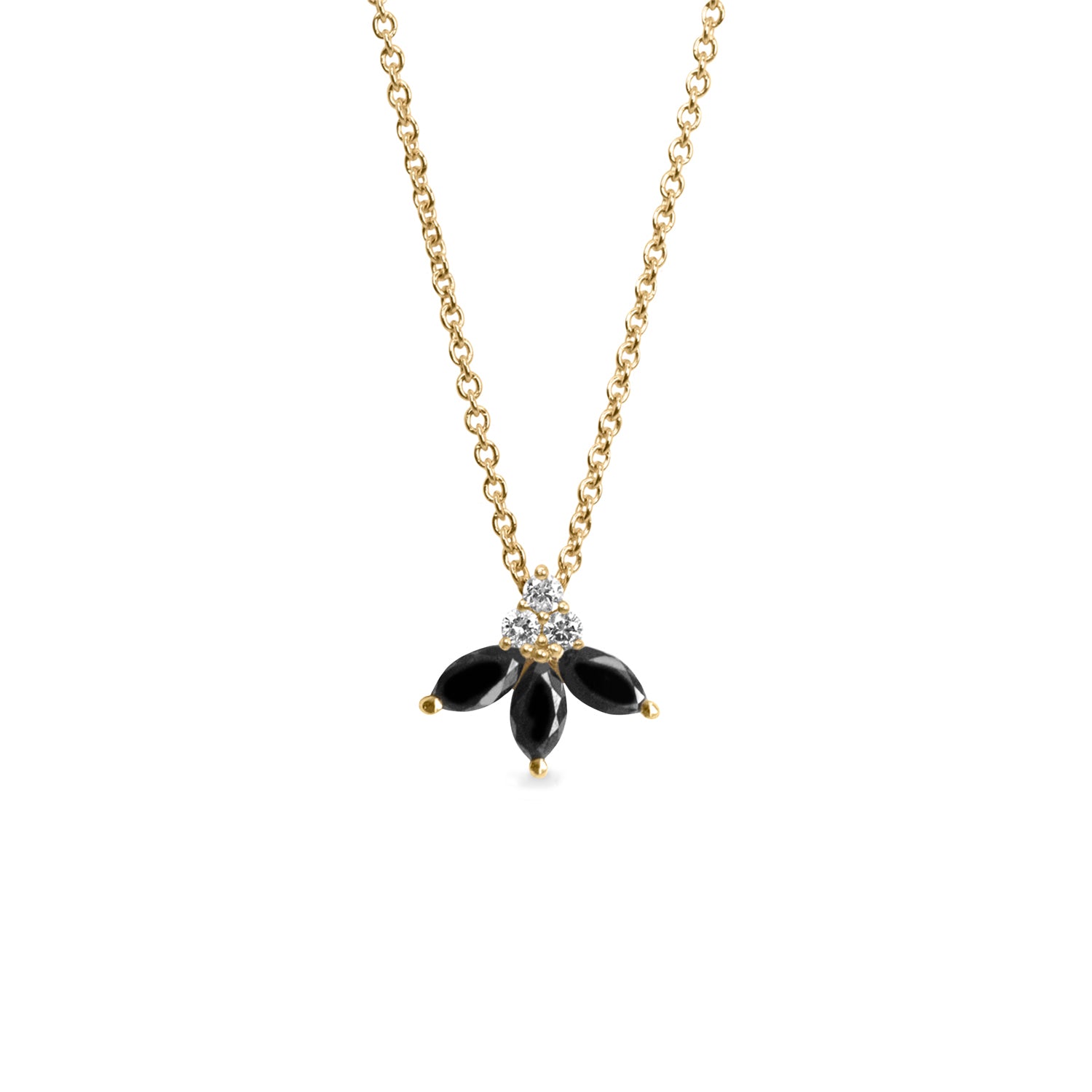 black marquise diamonds necklace