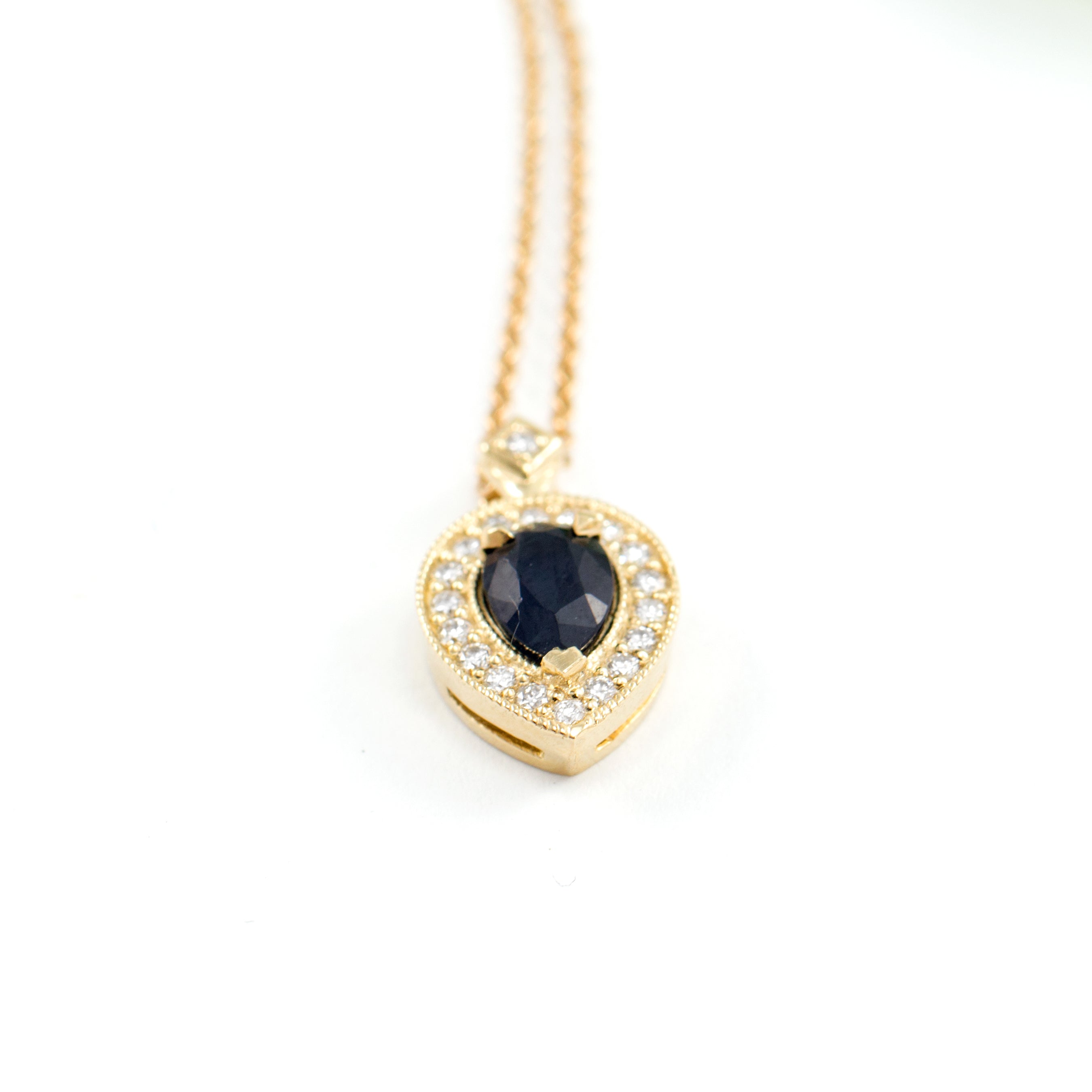 Luna Necklace with Black Diamond