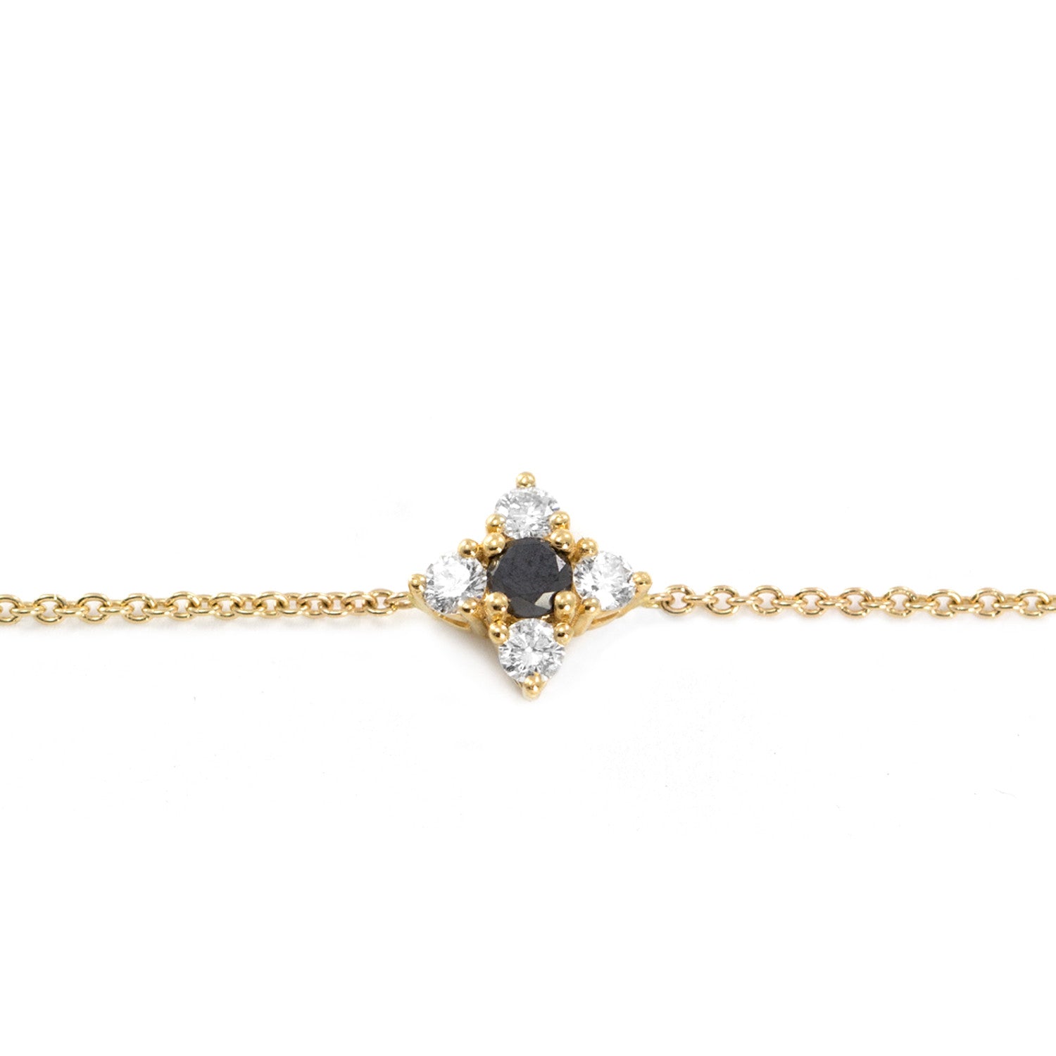 gold bracelet with flower of diamonds