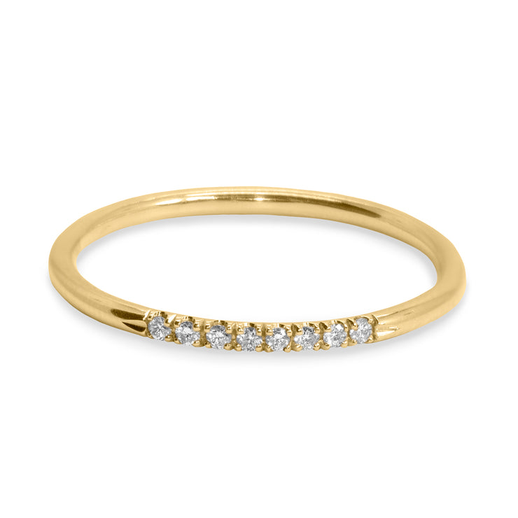 gold ring with diamonds for stacking