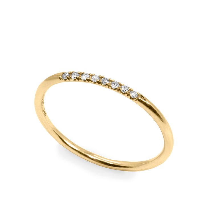 stacking gold ring with diamonds