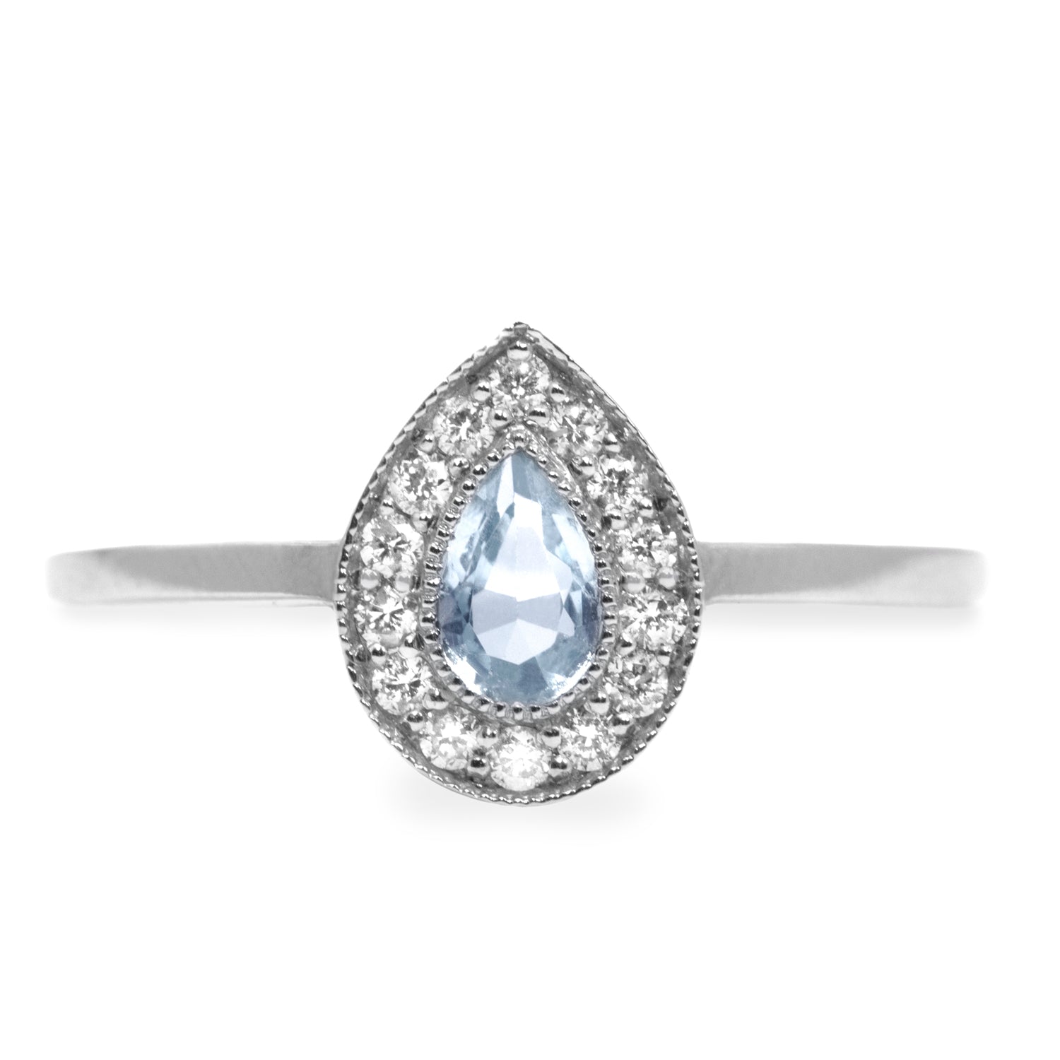 aqumarine engagemnet ring with diamonds