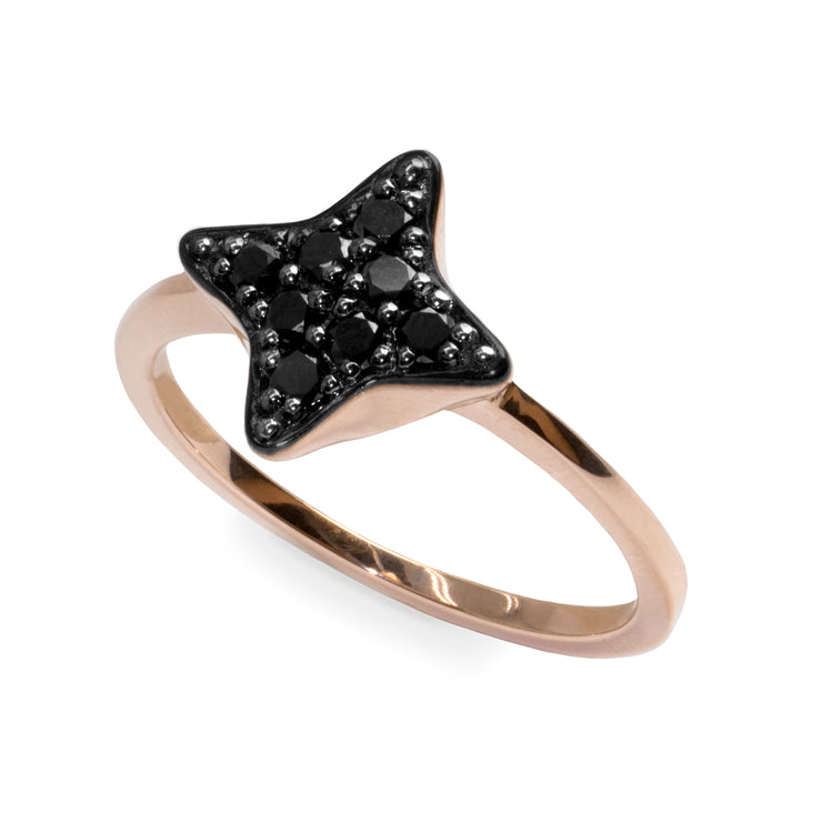 Black star diamond ring