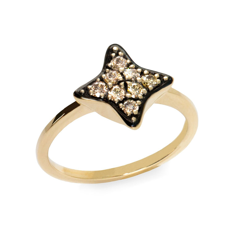 Bey ring - black star shaped diamond ring