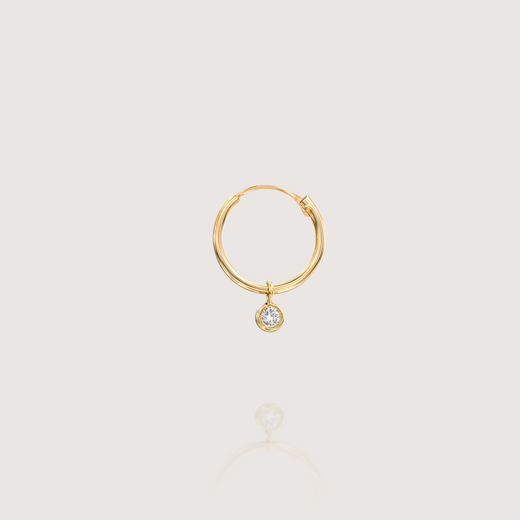 Alex Hoop Gold Earring with White Diamond
