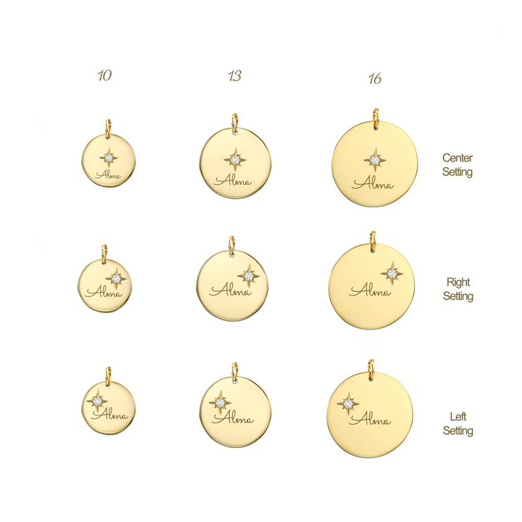 Chiara Gold Necklace with Star Setting & Engraving