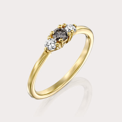 Audrey ring with grey diamond 3.5 mm