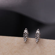 Audrey Earring White and Grey Diamonds