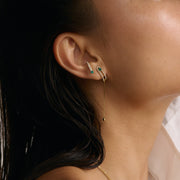 Earring 11 - Emerald & White Diamonds