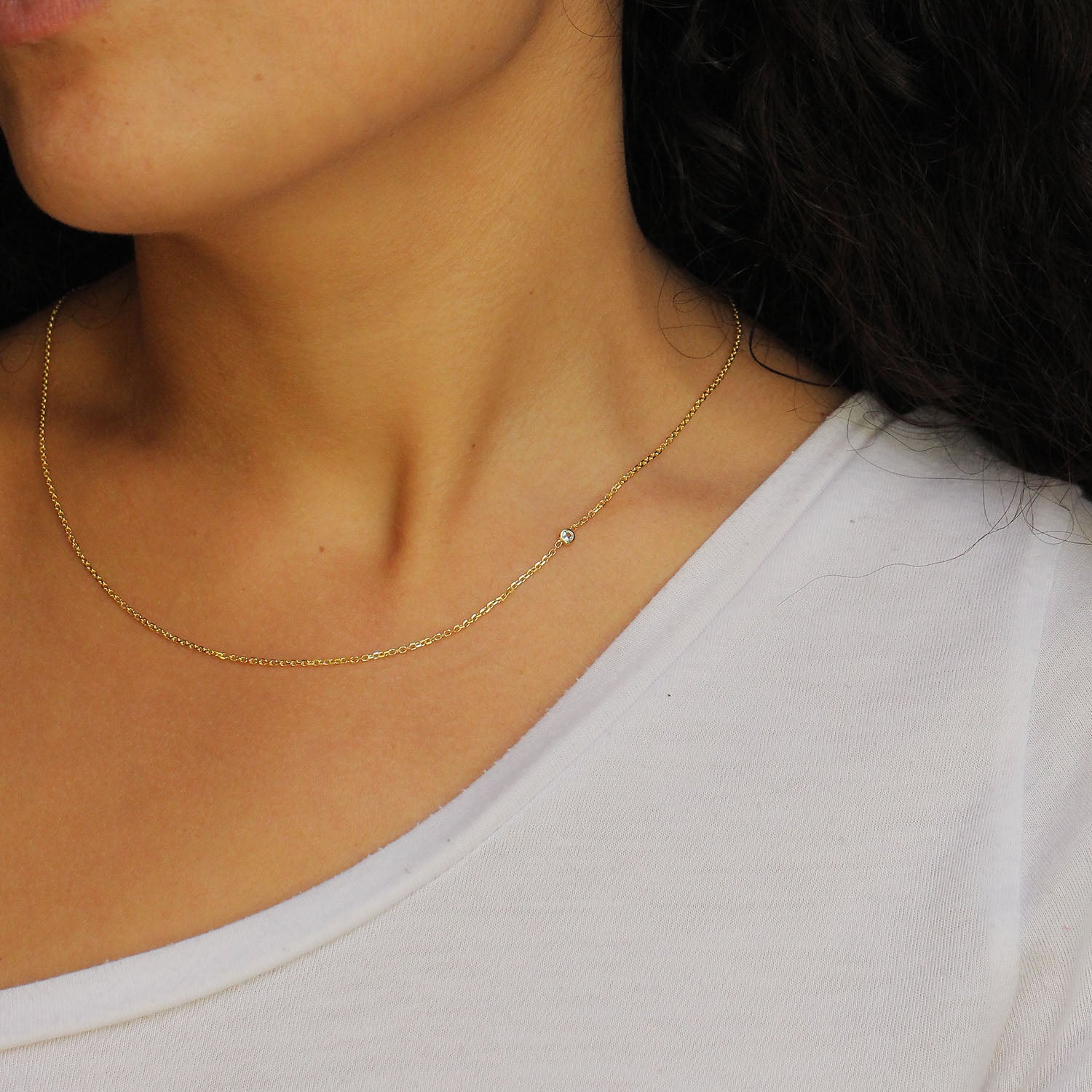 Alexis Aquamarine gold Necklace