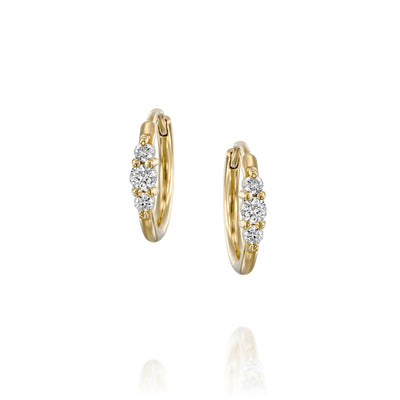 Audrey Hoop Earring with White Diamonds