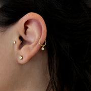 Alex Hoop Gold Earring with White Diamond