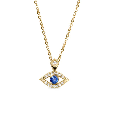 evil eye necklace with sapphire